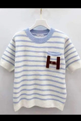 H Motif Striped TShirt