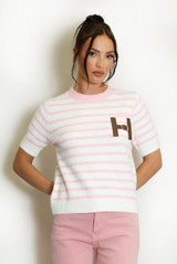 H Motif Striped TShirt