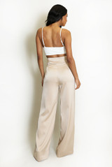 Tailored Satin Wide Leg Trouser