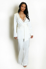 Tailored Satin Blazer With Wrap 