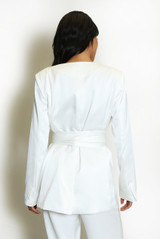 Tailored Satin Blazer With Wrap 