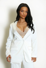 Tailored Satin Blazer With Wrap 