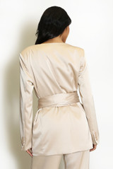 Tailored Satin Blazer With Wrap 