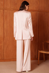 Satin Blazer And Wide Leg Trouser Set