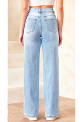 Blue Shade High Waist Wide Leg Jeans