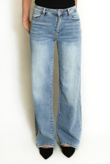 Blue Shade High Waist Wide Leg Jeans