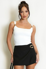 Metal Detail Square Neck Top