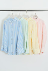 Cotton Blend Striped Blouse