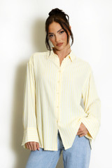 Cotton Blend Striped Blouse
