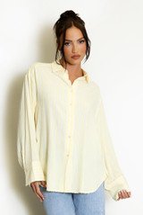 Cotton Blend Striped Blouse