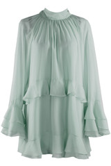 Chiffon Long Sleeve Ruffle Dress