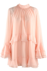 Chiffon Long Sleeve Ruffle Dress