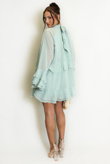 Chiffon Long Sleeve Ruffle Dress