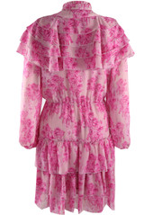 Vintage Floral Ruffle Tea Dress