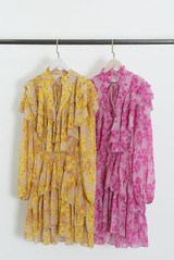 Vintage Floral Ruffle Tea Dress