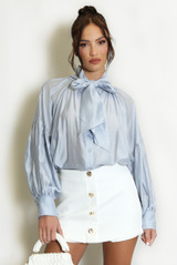 Satin Pussy Bow Blouse
