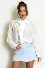 Satin Pussy Bow Blouse