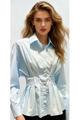 Pleated Fitted Blouse