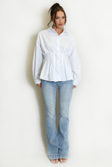 Pleated Fitted Blouse