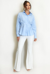 Pleated Fitted Blouse