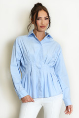 Pleated Fitted Blouse