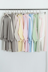 Contrast Stripes Sweatshirt and Wide Leg Trouser Set