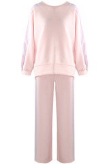 Contrast Stripes Sweatshirt and Wide Leg Trouser Set