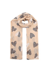Leopard Heart Print Scarf 