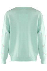 Embroidered Heart Button Cardigan