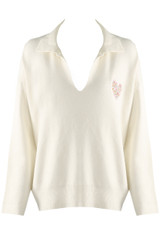 Embroidered Heart Jumper With Collar