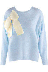 Fluffy Knit Jumper With Bow 