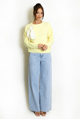 Fluffy Knit Jumper With Bow 