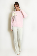 Fluffy Knit Jumper With Bow 