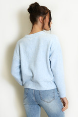 Fluffy Knit Jumper With Bow Motif 