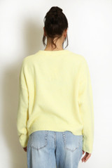 Fluffy Knit Jumper With Bow Motif 