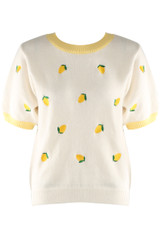 Embroidered Mini Lemon Short Sleeve Jumper