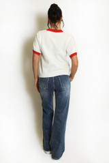 Embroidered Strawberry Short Sleeve Jumper