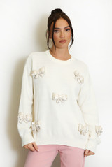 Diamante Padded Bow Jumper 