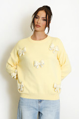 Diamante Padded Bow Jumper 