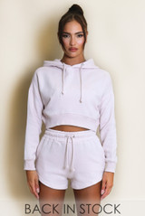 Namaste Cropped Hoodie And Shorts Set