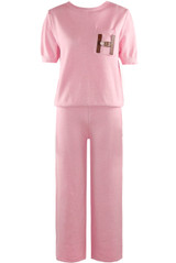 Soft Knit H Motif Jumper and Wide Leg Trouser Set