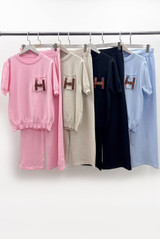 Soft Knit H Motif Jumper and Wide Leg Trouser Set