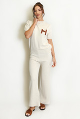 Soft Knit H Motif Jumper and Wide Leg Trouser Set
