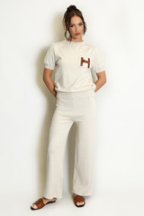 Soft Knit H Motif Jumper and Wide Leg Trouser Set