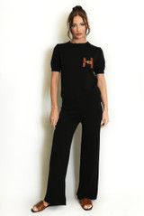 Soft Knit H Motif Jumper and Wide Leg Trouser Set