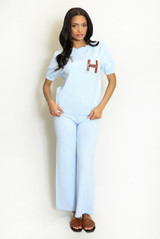 Soft Knit H Motif Jumper and Wide Leg Trouser Set