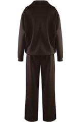 Half Zip Sweatshirt And Wide Leg Trouser Set