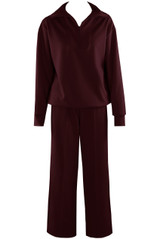 Half Zip Sweatshirt And Wide Leg Trouser Set