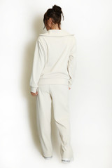 Half Zip Sweatshirt And Wide Leg Trouser Set