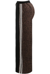 Half Leopard Print Jogger With Stripe